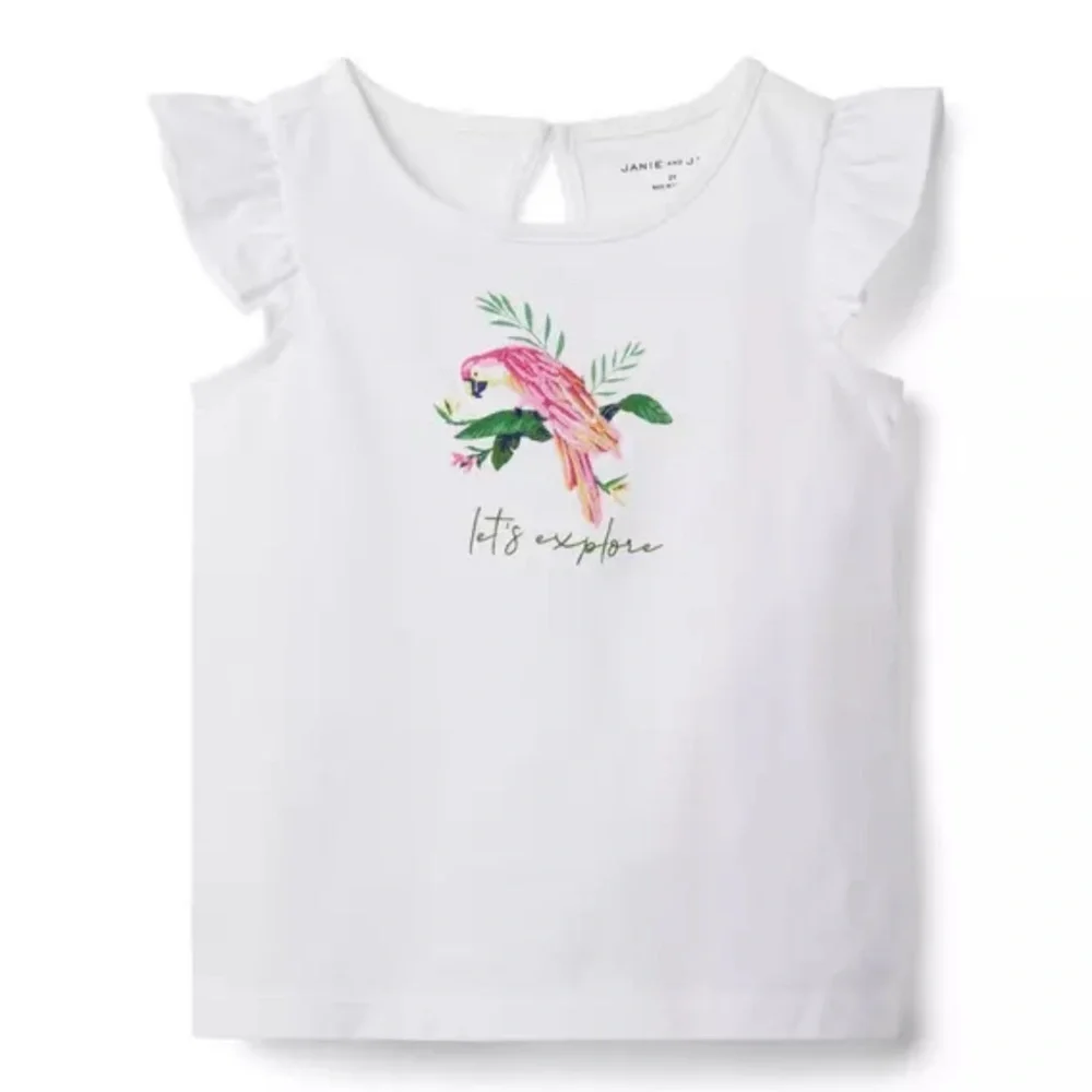 Janie and Jack | Parrot Ruffle Sleeveless Top | Size 4